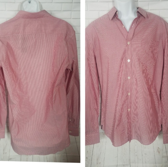 Kenneth Cole Striped Red Raspberry Combo Shirt - Picture 1 of 5